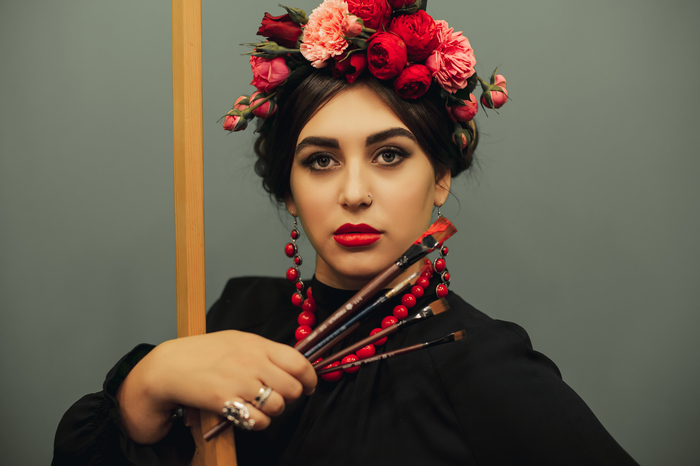 Photo shoot inspired by Frida. - My, PHOTOSESSION, Artist, Frida Kahlo, Komsomolsk-on-Amur, Art, Art, Wreath, Mexico, Longpost