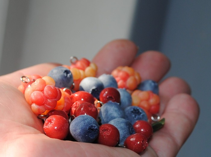 A selection of my berries - Longpost, Blueberry, Raspberries, Cherry, Polymer clay, My, Berries