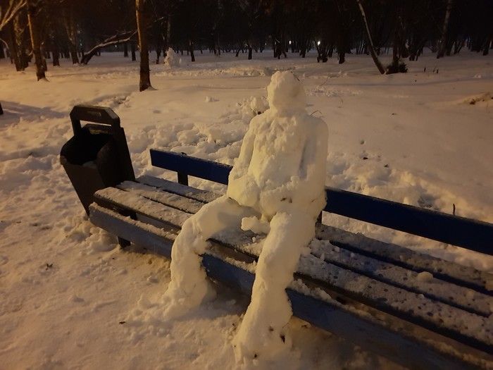 snowman - My, Novosibirsk, snowman