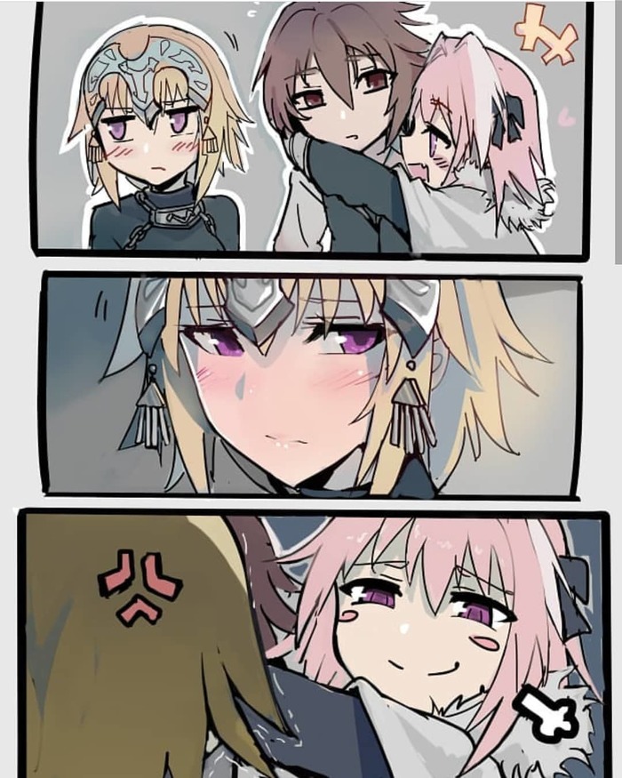 Ревнуешь? :3 - Fate Apocrypha, Fate, Astolfo, Jeanne Darc, Sieg, Its a trap!, Аниме, Комиксы