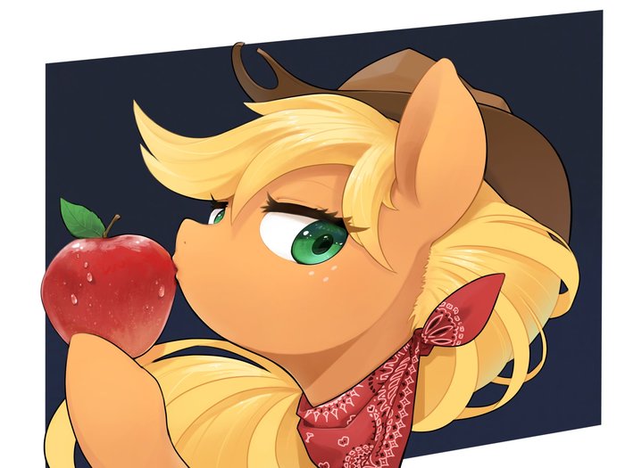 Look, sugar, I have an apple! - My little pony, PonyArt, Applejack, 30clock