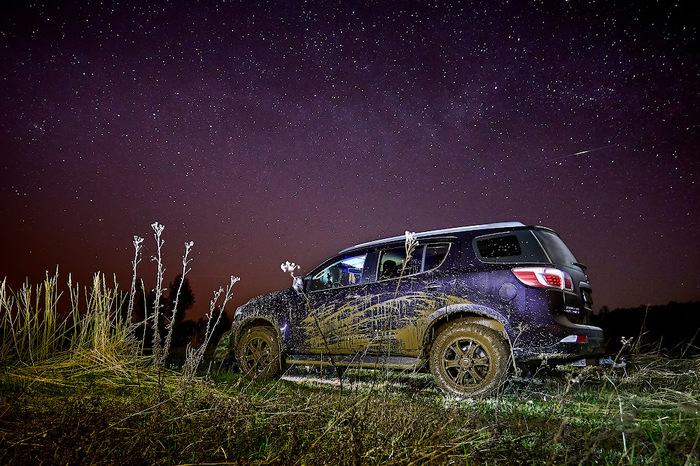 Cars under the stars - My, The photo, Auto, Sky, Hyundai santa fe, Chevrolet trailblazer, Night, Iridium