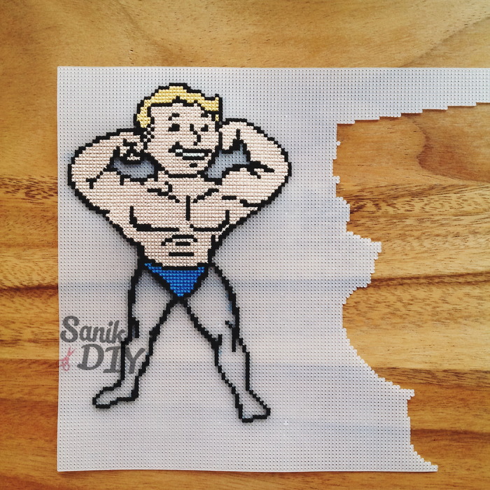 Strength Perk - Моё, Рукодельники, Рукоделие с процессом, Вышивка крестом, Fallout 4, Длиннопост