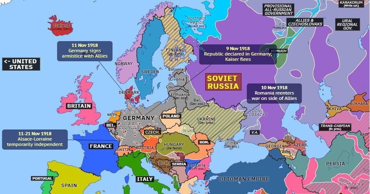 Страна после первой мировой. Карта Европы 1918 года политическая. Карта Европы 1917 года политическая. Политическая карта Европы до 1917 года. Карта Европы в 1918 году на русском.