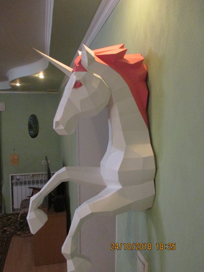 unicorn papecraft - Papercraft, My, Longpost, Unicorn, Art, Paper