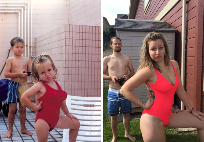 Before and after: funny family photos decades later - It Was-It Was, Family, Longpost