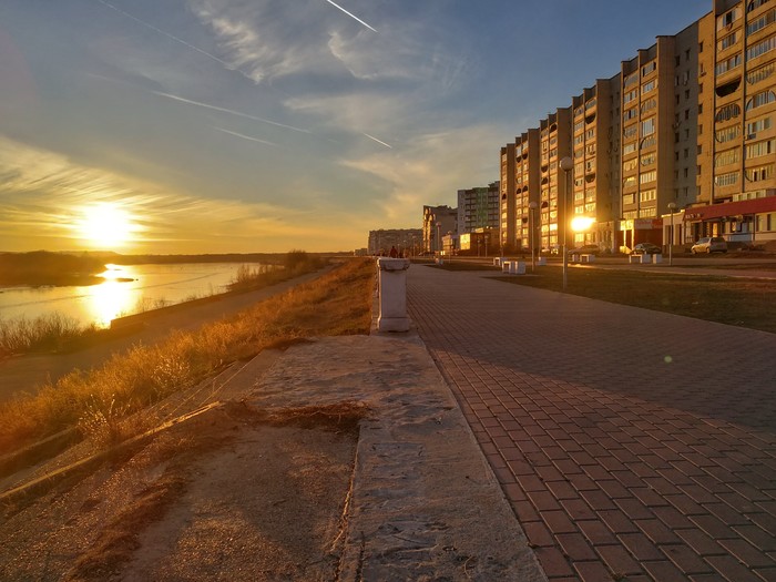 Sunset on the waterfront - My, Longpost, Mobile photography, The photo, Huawei mate 9, Dzerzhinsk, Sunset