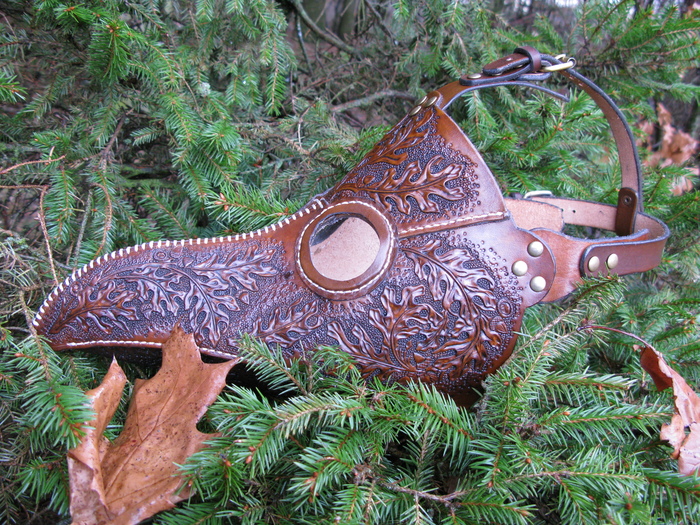 Plaguebringer Mask - My, Plague Doctor Mask, Mask, Leather, Embossing on leather, Longpost, Plague Doctor