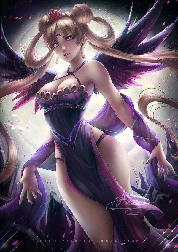 Dark Moon Serenity - DeviantArt, Арт, Рисунок, Фэнтези, Sailor Moon, Аниме, Axsens