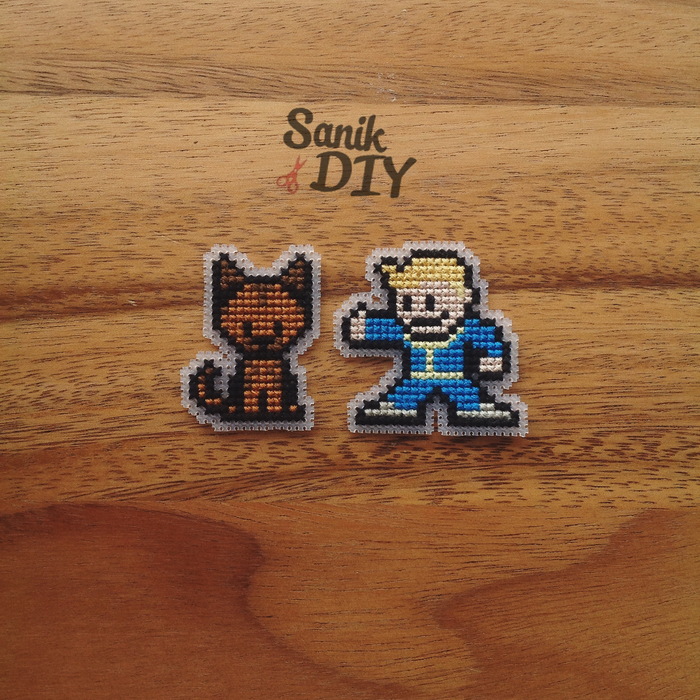 Like Pixel art, only with a cross. - My, Fallout 4, Cross-stitch, Needlework