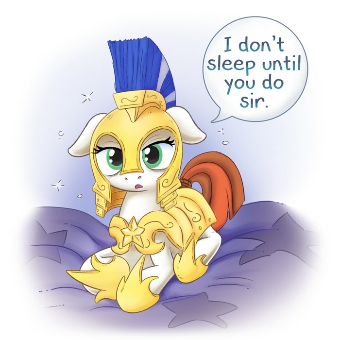 I haven't slept before, sir. - My little pony, Royal guard, Original character, Adequality