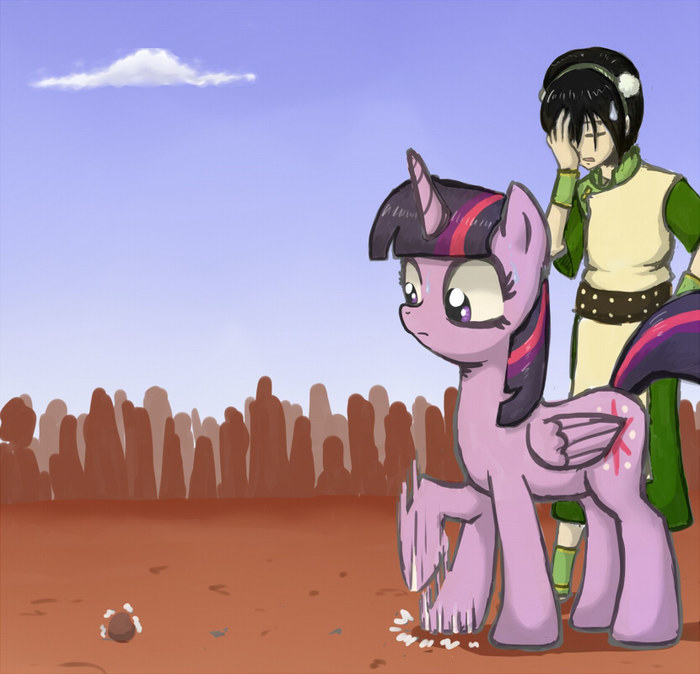 Magic training... - My little pony, Avatar: The Legend of Aang, Twilight sparkle, Toph Beifong, Crossover, Crossover