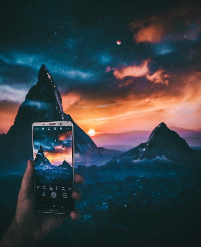 Aesthetics - Aesthetics, beauty, Telephone, Sunset, Clouds, Sky, moon