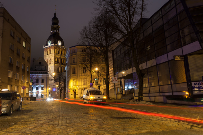 Night Riga. - My, Riga, Night city, Travels, Long exposure, Baltics