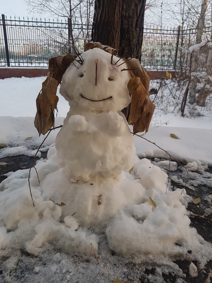 The holiday comes to us - Longpost, No filters, Панорама, snowman, Mood, Holidays, My