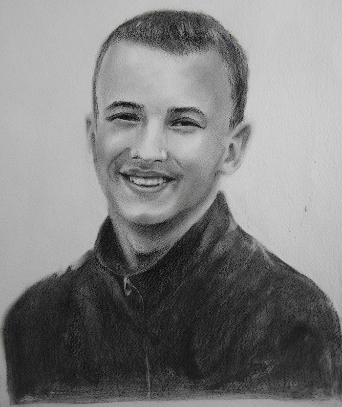 Portrait. (paper, charcoal, 1 hour) - My, Portrait by photo, Drawing