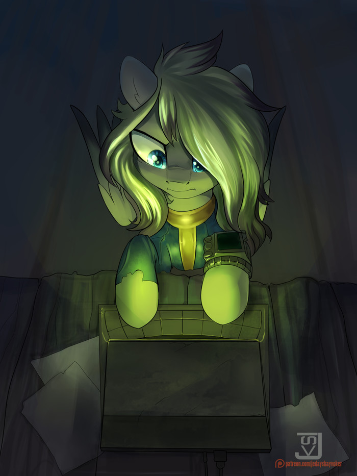 Hacking the terminal My Little Pony, Fallout: Equestria, Original Character, , Ponyart