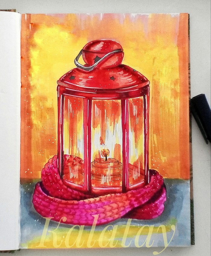 Heat in tape - My, Sketch, Sketchbook, Drawing, Alcohol markers, Art, Illustrations, Heat, Marker