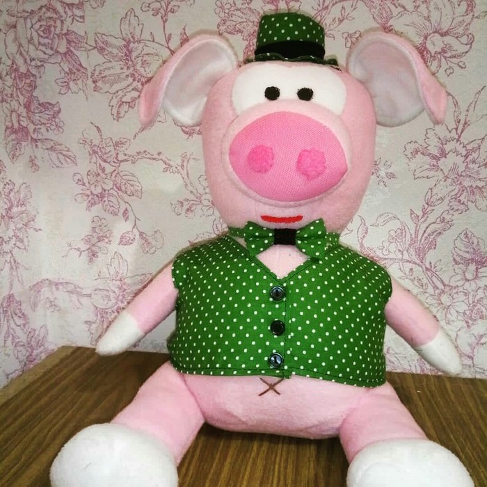 My creation 10 - With your own hands, My, Needlework without process, Soft toy, Pig, Needlework