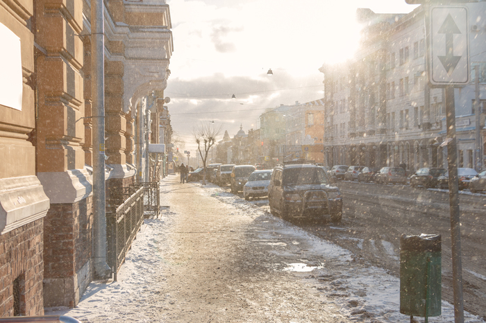 Windy today in Samara. - Snow, My, Old city, Samara, Wind