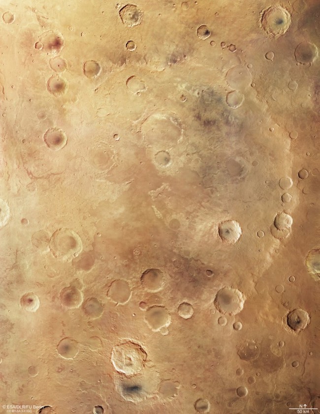 Greeley crater as seen by Mars Express - Mars Express, Space, Mars, Crater, , Longpost