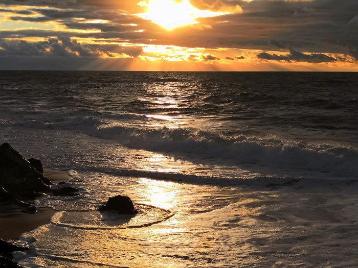 Sunset in the Bay of Biscay - My, Ocean, Today