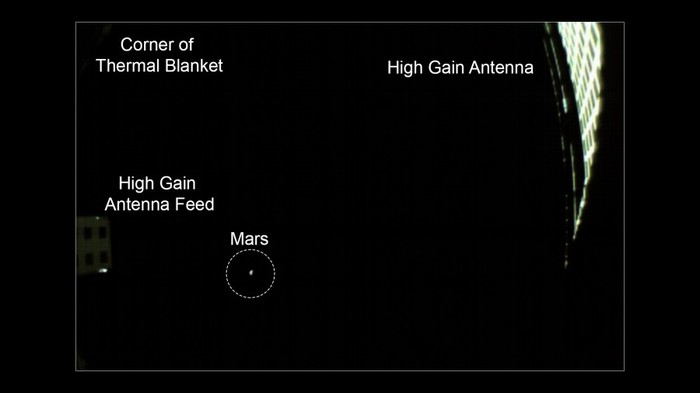 MarCO cubesat photographed Mars - Space, Cubesat, Mars, The photo, Insight