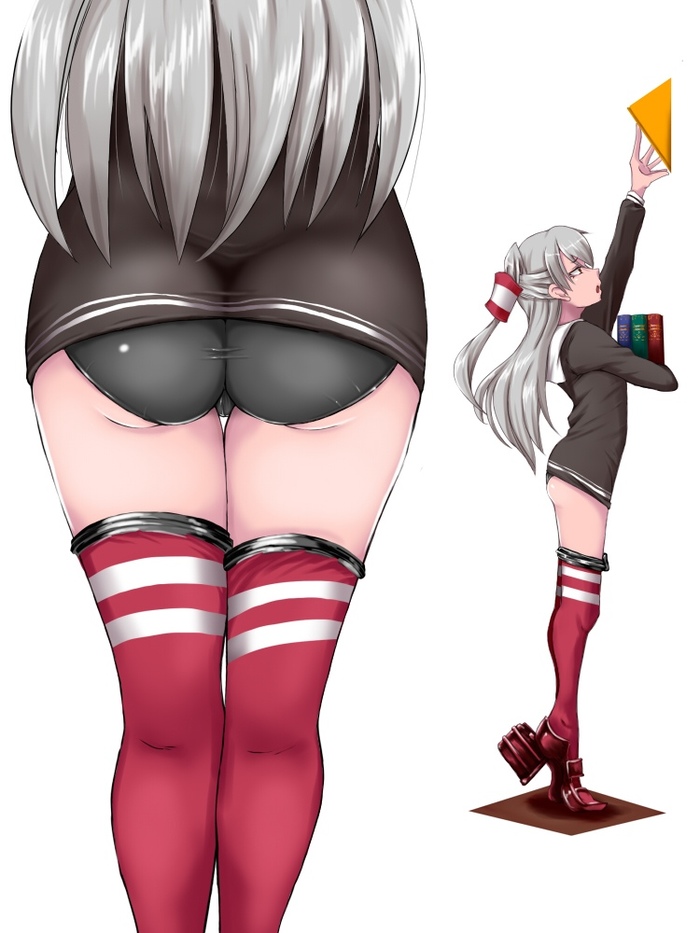 Amatsukaze - NSFW, Kantai Collection, Amatsukaze, Этти, Трусы, Anime Art, Аниме, Арт