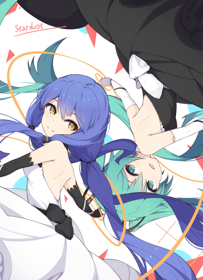 Two beauties - Anime, Not anime, Vocaloid, Hatsune Miku, Stardust, Anime art, Longpost