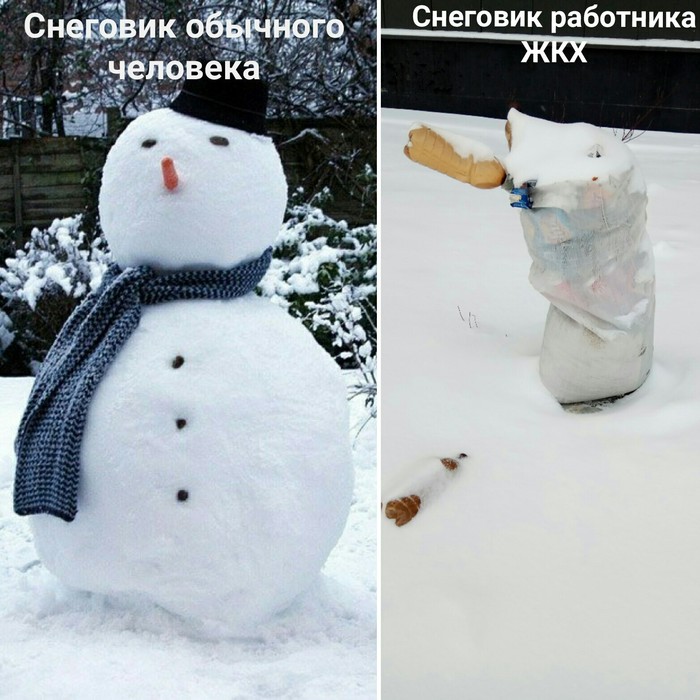 Winter has come to our city - My, Winter, snowman, Garbage