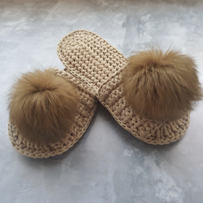 Crochet slippers - My, Knitting, Crochet, Hobby, Needlework, Needlework without process, Slippers, , Longpost