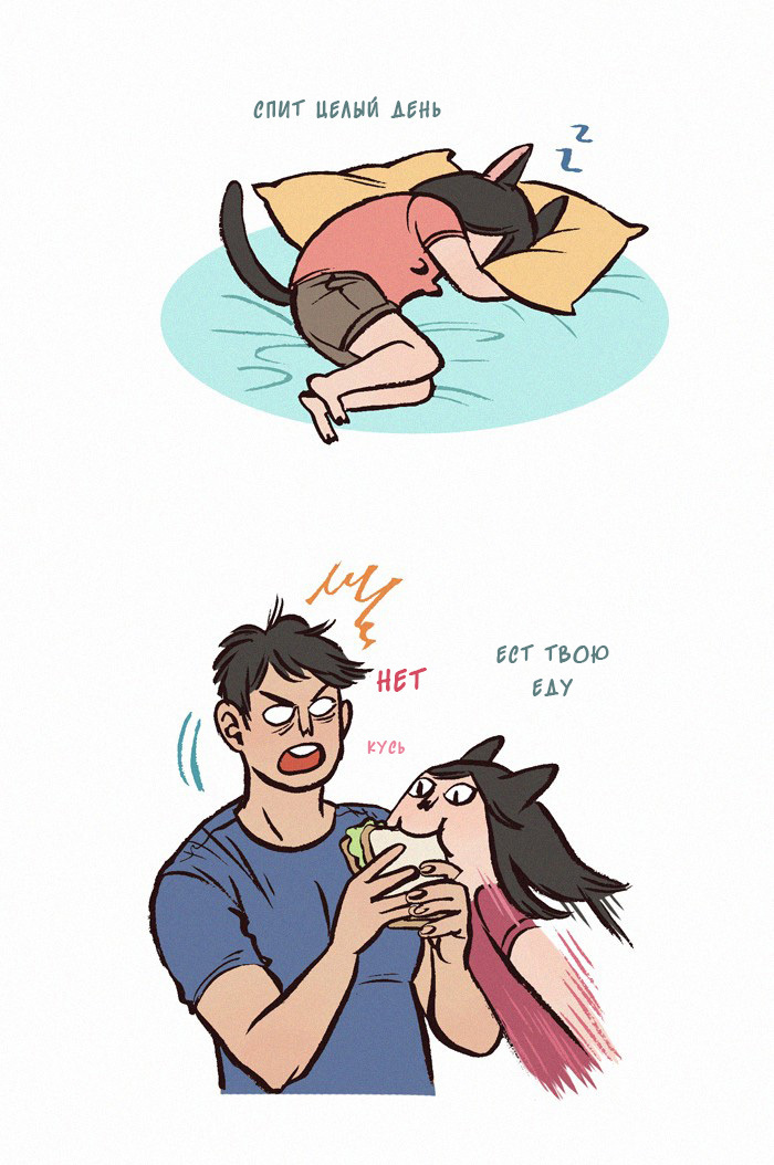 girl like a cat - My giant nerd boyfriend, Comics, Fishball, Girls, Longpost