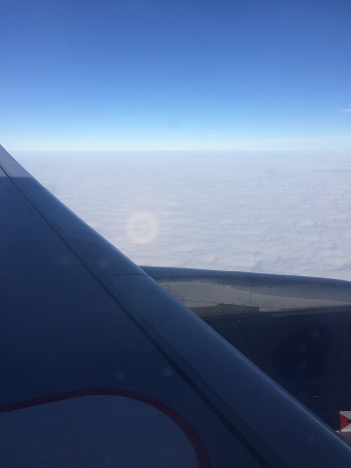 Rainbow from a height of 10 km - My, Flight, Rainbow, View from the window, Longpost