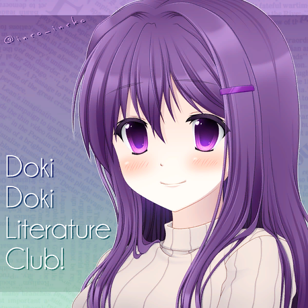 A heartwarming smile - Doki Doki Literature Club, Yuri DDLC, Anime Art, Визуальная новелла