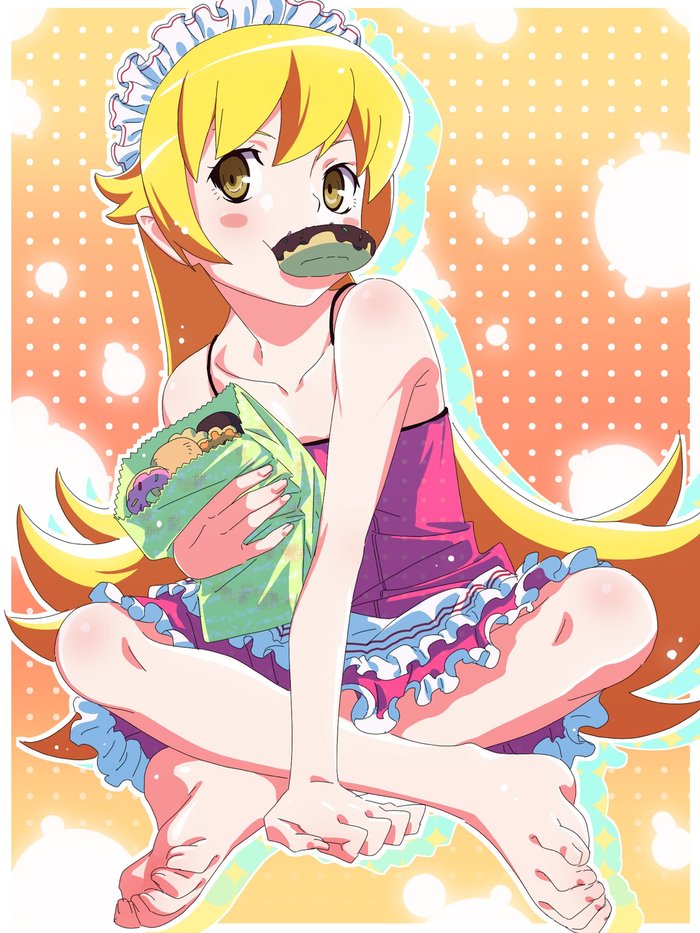 Волшебное трио - Аниме, Anime Art, Monogatari series, Shinobu Oshino, Hachikuji Mayoi, Yotsugi Ononoki, Длиннопост