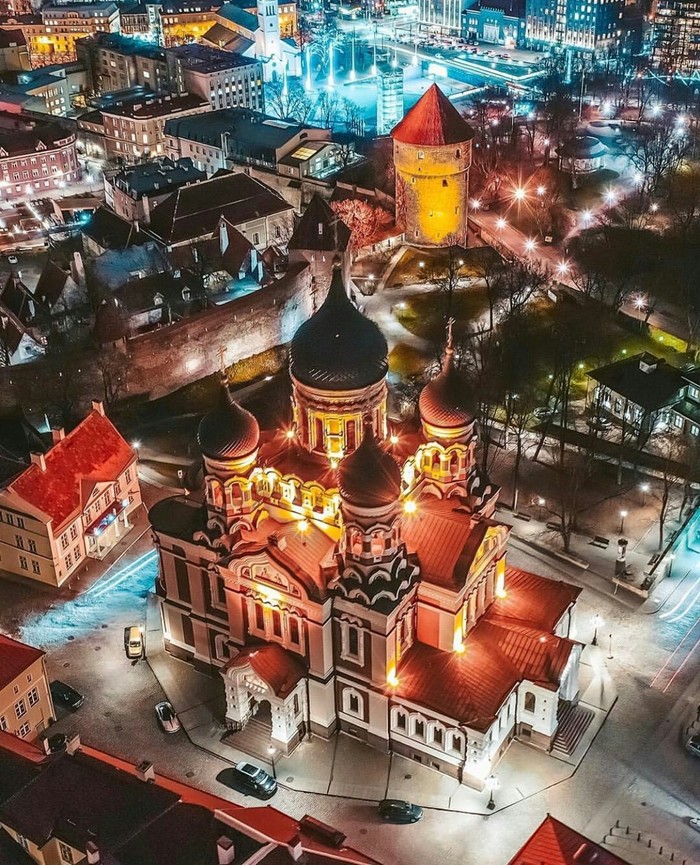 Night Tallinn, Estonia - Tallinn, Estonia, Church, Night, beauty, The photo