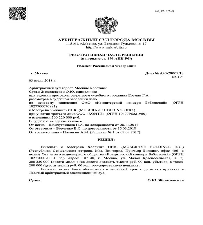 A small mistake of the Arbitration Court of the city of Moscow - Arbitration, Arbitration court, Error, Learn from other people's mistakes, Error correction, Longpost