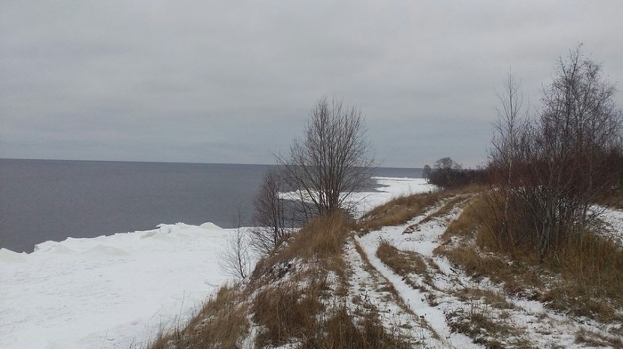 Winter is almost here - My, Winter, The photo, Lake Onega, Shore, , Lenovo