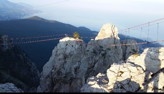 Chur, you are the first on the bridge. - The mountains, Bridge, Cross, Ai-Petri