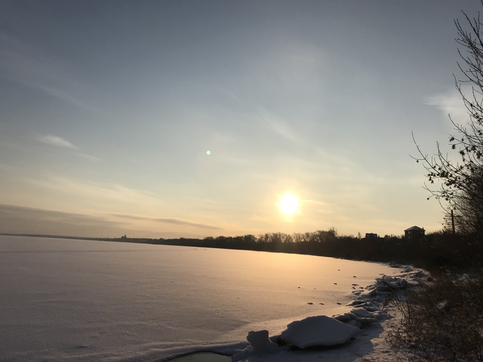 Gorgeous sunset on Smolino Lake (Chelyabinsk) - My, Chelyabinsk, Smolino, Sunset, Winter, Lake