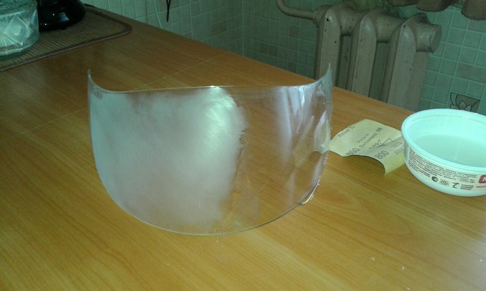 Polishing helmet visor - My, Moto, Motorcycles, Helmet, Polishing, Visor, Longpost