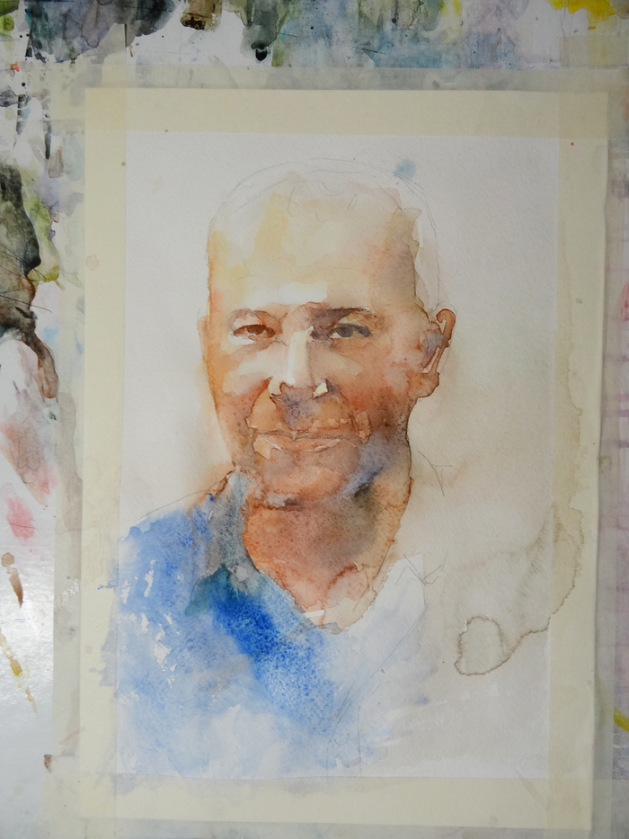 Stages of work on a portrait - My, Portrait, Drawing, , Painting, Watercolor, , Longpost