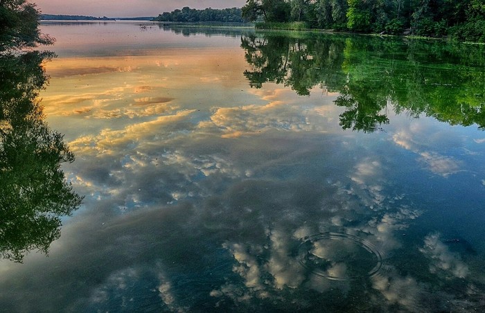 Piece of summer - My, Dnieper, River, Sunset, Nature, Reflection, Nikon, The photo