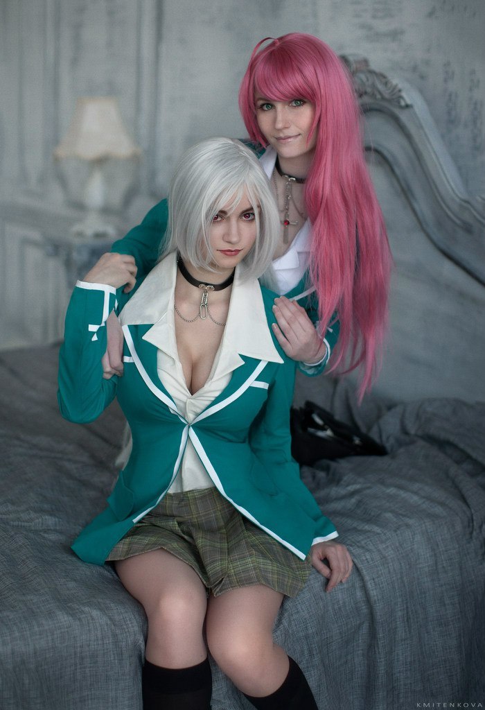 Rosario to Vampire Cosplay. By Claire Sea & Ponechka. - Моё, Косплей, Rosario + Vampire, Moka Akashiya, Аниме, Фотография, Длиннопост