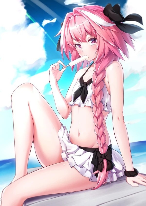 Мороженое на пляже - Its a trap!, Astolfo, Fate, Fate Apocrypha, Anime Art, Anime Trap, Аниме