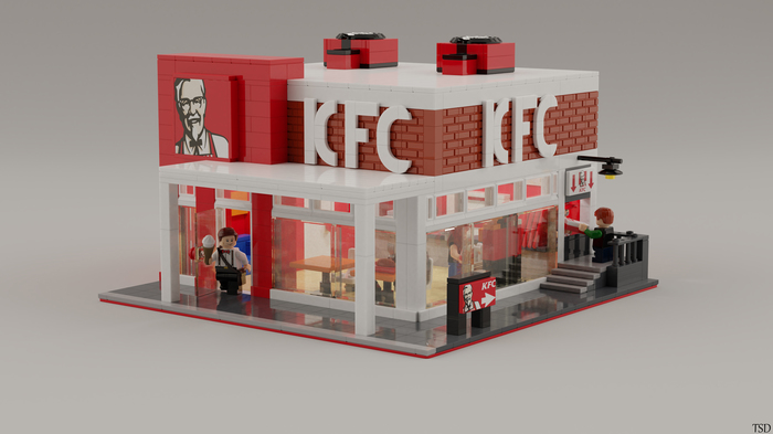 LEGO KFC - My, Lego, Render, Blender, Blender, , KFC, Fast food, Виртуальная реальность, Longpost