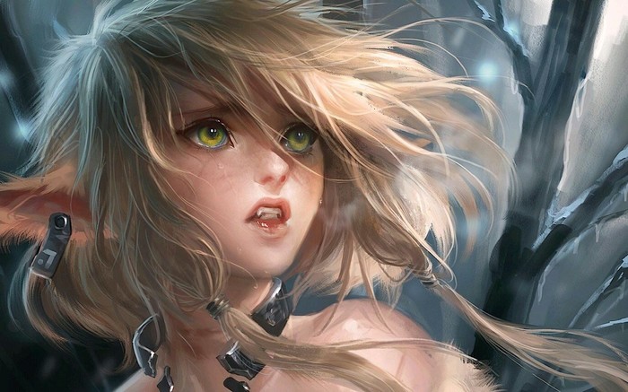 Nice elf - Girls, Elves, Art, Fantasy, Anime, Anime art