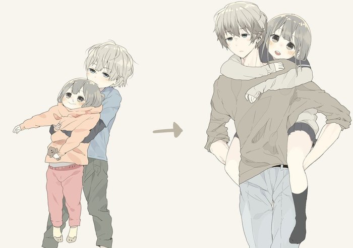 Here's my sister and brother! - Anime art, Loli