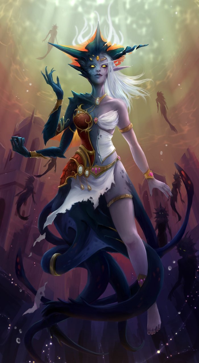 Queen Azshara by Wasenski - World of warcraft, Warcraft, Wow, Blizzard, Game art, Art