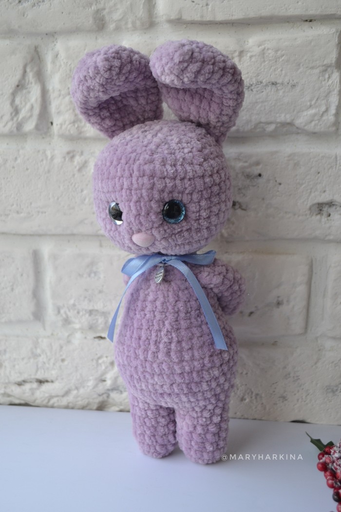 Bunny handmade - My, Knitting, Hare, Longpost